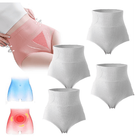 

Fongwan 4pcs Graphene Honeycomb Vaginal Tightening and Body Shaping Briefs for Women Girls-Gray