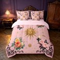 thumbnail image 3 of Homewish Girls Blossoms Twin Bedding, Hippie Sun Stars Bedding Comforter Set, Pink, Pink Reversible 7-Piece, 3 of 7