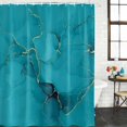 thumbnail image 3 of Turquoise Marble Waterproof Fabric Shower Curtain,Minimalist Abstract Golden Fluid Art Waterproof Fabric Shower Curtain for Bathroom Curtains Bathtubs Shower Curtains with 12 Hooks Standard 66x72, 3 of 8