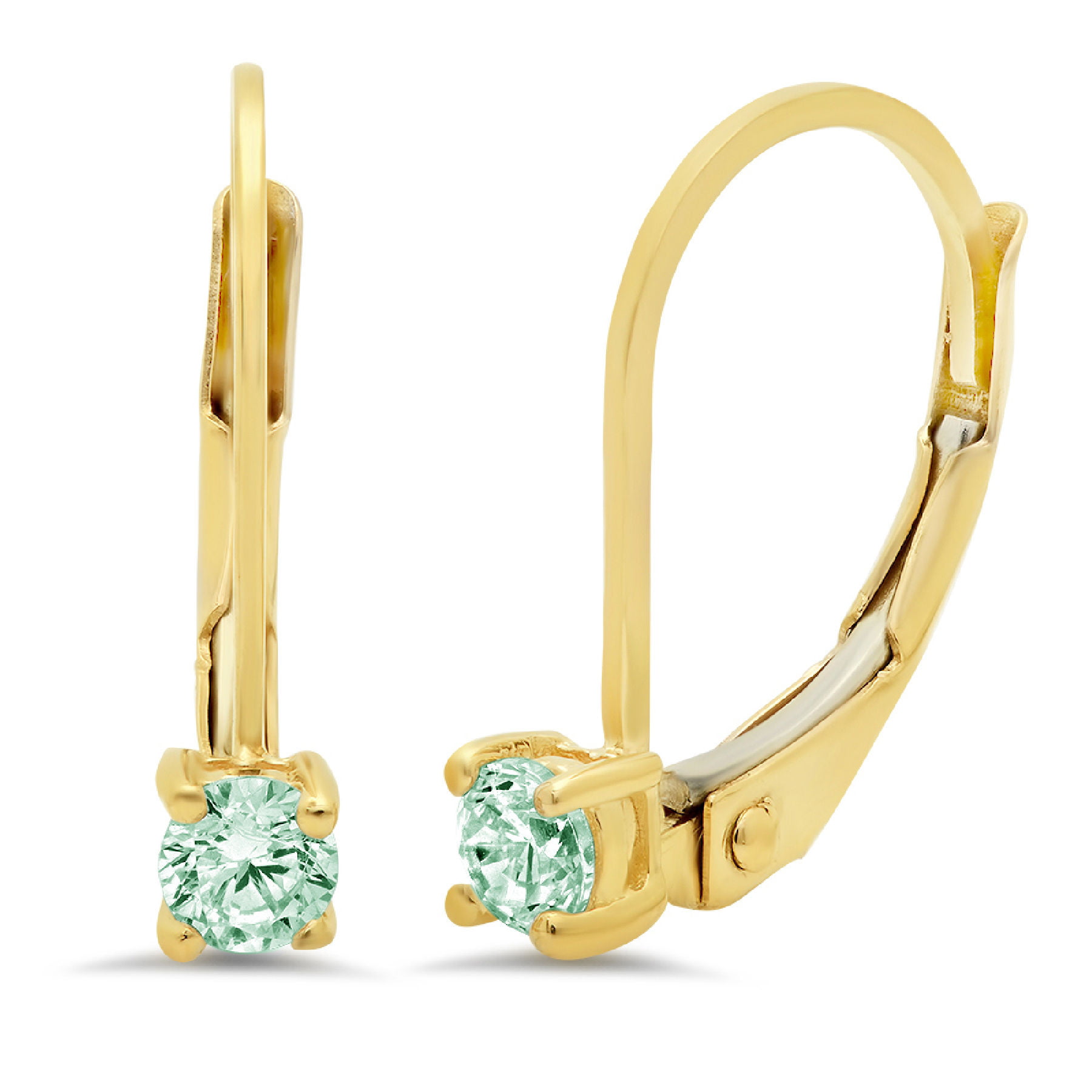 Details about   2Ct Round Cut Diamond Solitaire Drop & Dangle Earrings 14K Yellow Gold Finish 