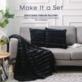 thumbnail image 6 of Cheer Collection Black Faux Fur Throw, 40" x 50", 6 of 8