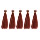 thumbnail image 1 of 5 piezas de 15 cm de peluca de pelo liso resistente al calor hecha a mano para muñecas, extensiones de cabello de trama (clarete), 1 of 7