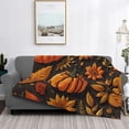 thumbnail image 2 of Balery Autumn Pumpkin Leaves Manta de Franela con Dibujo, Lujo Ultra Suave y Cálido, Antipelusa y Resistente a las Arrugas para Cama, Sofá, Camping -50"x40", 2 of 6