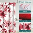 thumbnail image 4 of Dznils Red Floral Fabric Shower Curtain, Modern Watercolor Bathroom Curtain with Hooks, 72" x 72", 4 of 12