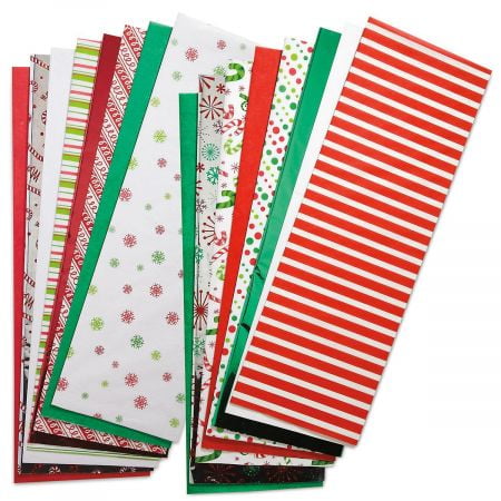 Paw Print Tissue - Christmas Tissue Value Pack- Prints and Solids, Set of 100 Sheets