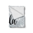 thumbnail image 2 of Lettering Soft Flannel Fleece Throw Blanket, Wild and Free Typography with a Greyscale Theme and Polka Dots, Cozy Plush for Indoor and Outdoor Use, 60" x 80", Pale Taupe Charcoal Grey, by Ambesonne, 2 of 6
