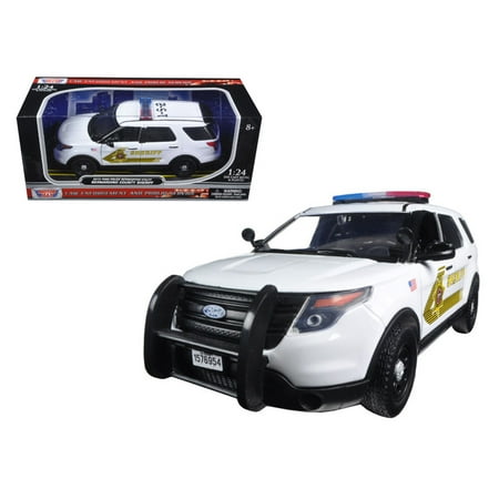 White County Police 2015 Ford Police Interceptor Utility San Bernardino County Sheriff Car with Light Bar White 1/24 Diecast Model Car by ()