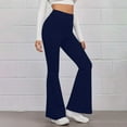 thumbnail image 2 of RYRJJ Womens Flare Yoga Dress Pants High Waist Stretch Business Work Pants Bootcut Leg Slacks Pull on Casual Bell Bottom Trousers(z1-Navy,XL), 2 of 9