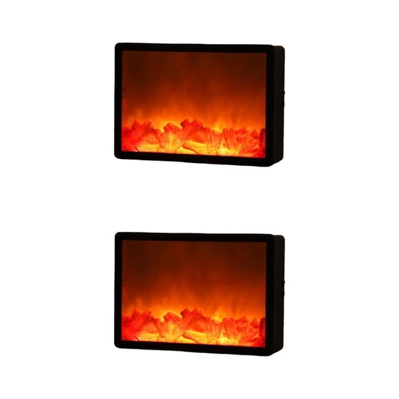 Bewildely Lámpara de efecto de fuego de registro sin llama de linterna de chimenea LED portátil para jardín de casa Type1 NO1
