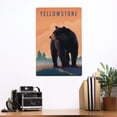 thumbnail image 2 of Yellowstone, Montana, Black Bear, Litho (12x18 Aluminum Art, Indoor Outdoor Metal Sign Decor), 2 of 5