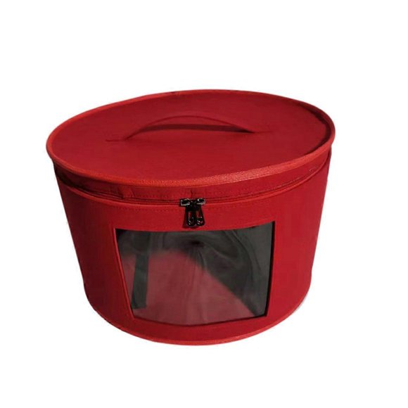 Caja organizadora para sombreros redonda, cajas para sombreros de viaje plegables, bolsa de almacenamiento para sombreros con tapa a prueba de polvo, caja de almacenamiento para sombreros