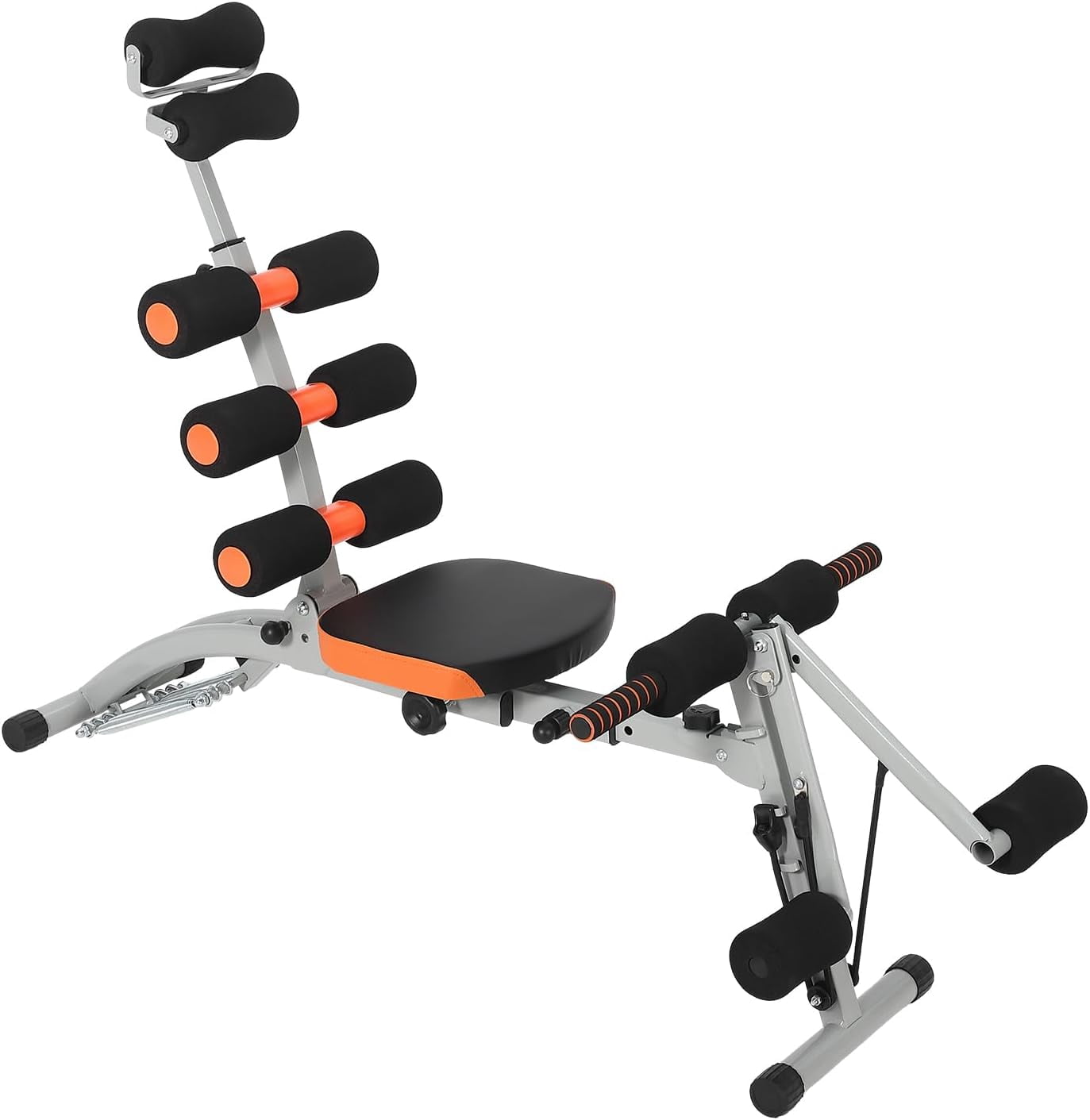 Ab Machine,Multi-Functional Adjustable Ab Trainer with Rotating Pedals,Ab Workout Bench for Home Gym,Exercise Chair for Full Body Workout