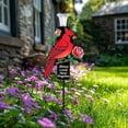 thumbnail image 4 of Solar Cardinal Memorial Stake with LED Light, Metal Cemetery Decoration, Sympathy Outdoor Grave Marker for Loss of Loved Ones, 4 of 7
