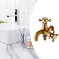 thumbnail image 4 of Grifo de agua de estilo europeo, fregona de doble uso Vintage, grifo para estanque, baño, montaje en pared, jardín al aire libre, grifo de agua de latón Vintage, 4 of 5