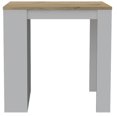 thumbnail image 5 of Depot E-Shop Milos Kitchen Island Table With 2 Legs And 3 Side Shelves, White/ Pine, 5 of 7