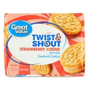 Great Value Twist & Shout Strawberry Creme Sandwich Cookies, 15.25 oz