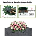 thumbnail image 6 of Headstone Flower Saddle,Large Artificial Cemetery Flowers for Grave Roses & Fern Cemetery Memorial Flowers for Outdoor Grave Decorations (Blue White), 6 of 9