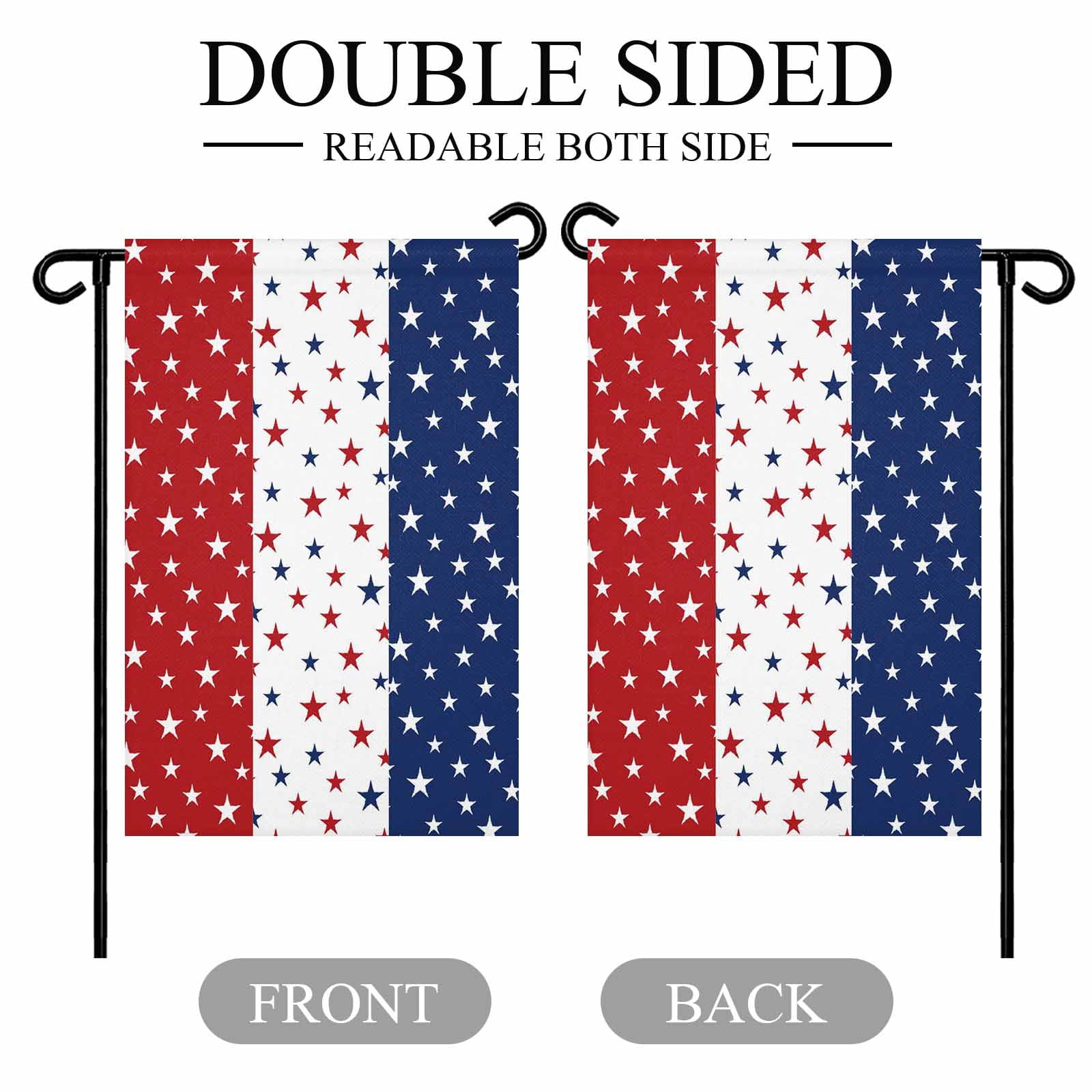4th of July Garden Flags Patriotic Stars USA Flag Garden Flag Double Sided Welcome Flag Red White and Blue Stripes Independence Day Yard Flags for Outdoor Lawn Porch Memorial Day Decor 28x40 Inch