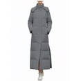 thumbnail image 6 of QSAWXQZ Women's Hooded Maxi Puffer Coat Long Sleeve Solid Winter Warm Side Split Casual Jacket Outerwear Gray M, 6 of 6