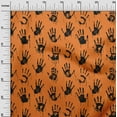 thumbnail image 2 of oneOone Cotton Poplin Orange Fabric Handprint Skull Craft Projects Decor Fabric Printed By The Yard 42 Inch Wide, 2 of 4