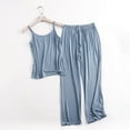 thumbnail image 2 of tarylea Womens Pajamas Set 2 Piece Outfits Spaghetti Strap Tops Drawstring Elastic Waist Pants Solid Color Loose Casual Summer Stretch Sleepwear Suits, 2 of 5