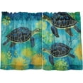 thumbnail image 3 of Coolnut Green Turtle Half Window Tier Curtains 24 Inch Blackout Thermal Insulating Kitchen Linen Tier Curtains for Kitchen, Bathroom, Cafe Home Decor, 3 of 7