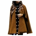 thumbnail image 2 of Capa de mujer, gabardina corta, elegante, con botones, para mujer, 2 of 6