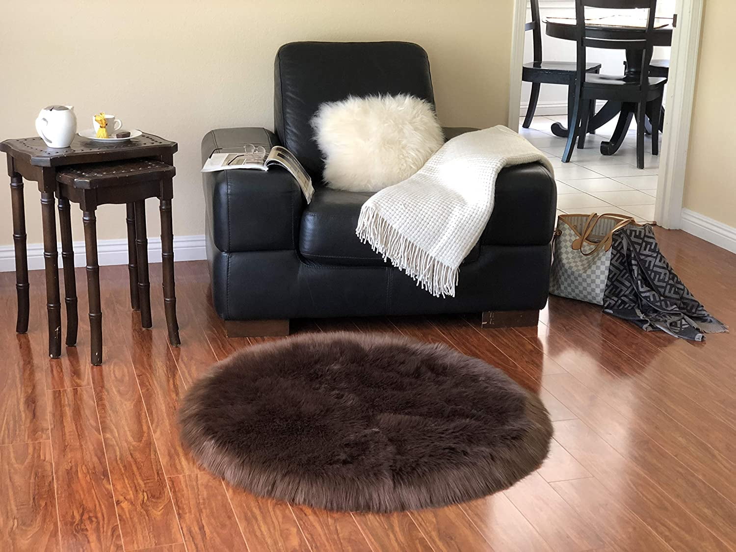 LAMBZY Faux Sheepskin Super Soft Hypoallergenic Rug Plush Fur, Luxury