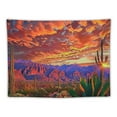 thumbnail image 5 of Chilfamy American Weatern Saguaro Sunset Tapestry Wall Hanging, Desert Cactus Burning Clouds Nature Scene Tapestries, Psychedelic Tropical Plants Tapestry for Bedroom Living Room Drom 60x50inch, 5 of 6