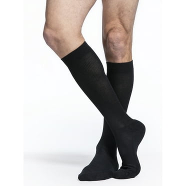 sigvaris men's cushioned cotton 360 calf 20-30mmhgmen's closed toecalfblackll - large long20-30mmhg