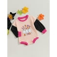 thumbnail image 3 of CIYCuIT Baby Girls Boys Halloween Sweatshirt Romper Mesh Long Sleeve Cute Ghost Letter Print Bodysuit Newborn Infant Casual Jumpsuit 3M 6M 12M 18M, 3 of 7