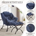 thumbnail image 4 of MOONMISS Accent Chair with Ottoman,with Armrests and Side Pockets、 Footrest for Living Room,Navy Blue, 4 of 6