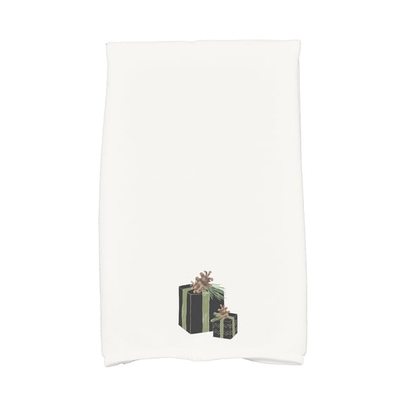 Nature's Gift 18" x 30" Inch Black Holiday Print Hand Towel
