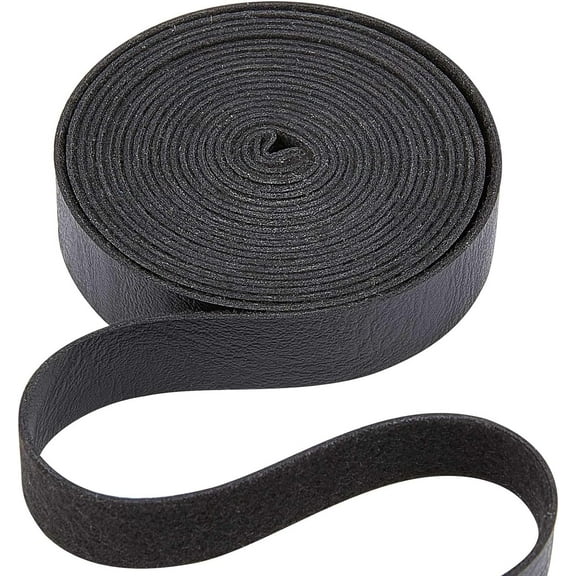 1/2" Wide Faux Grain Buffalo Black Leather Strip 79" Long Leather Strap 1.2mm Thick Matte Single Sided Leather Flat Cord for Belts Wrapping Hanging Garment