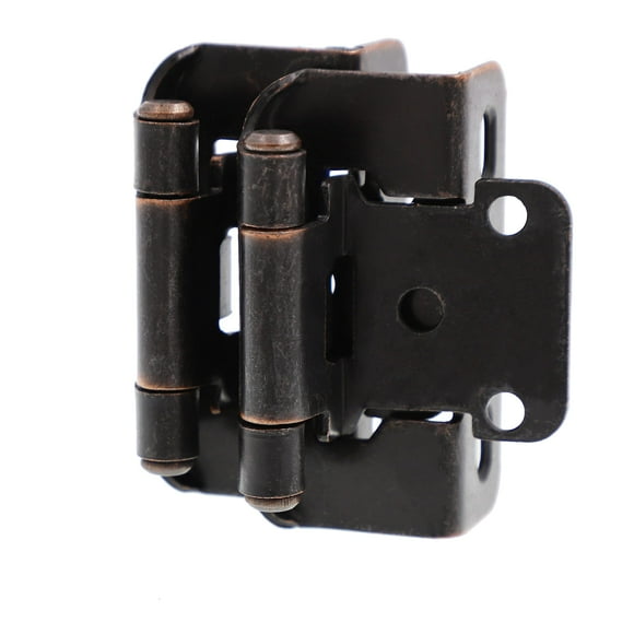 DecoBasics Partial Overlay Cabinet Hinges 1/2� (10 Pair - 20 Pack) (Oil Rubbed Bronze), Semi Wrap Overlay Cabinet Hinge, Partial Wrap Cabinet Hinges - Quick & Easy Installation