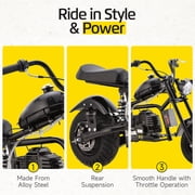 QEASET 49CC 2-Stroke Mini Bike,Gas Powered Dirt Bike,Off-Road Trail, with Big Headlight,Holiday Gifts