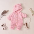 thumbnail image 4 of Mepaouo Infant Boys Girls Knit Sweater Romper Baby Toddlers Long Sleeve Hooded Button Up Winter Outfits 3-6M, 4 of 7