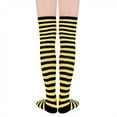 thumbnail image 2 of Womens Thigh High Socks Striped High Knee Socks Knee High Socks Long Socks Over the Knee Leg Warmers, 2 of 5