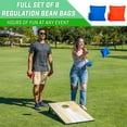thumbnail image 4 of GoSports 3 x 2 ft Cornhole Board Set - Portable Outdoor Toss Game for Adults & Family - Includes Set of 8 Bean Bags with Built-in Storage - Bright Rustic, 4 of 6