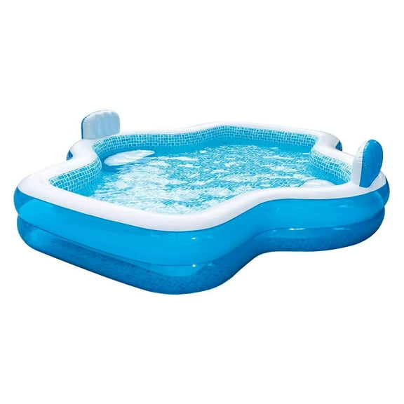 Elegant Family Pool 10 Feet Long 2 Inflatable Seats with Backres...