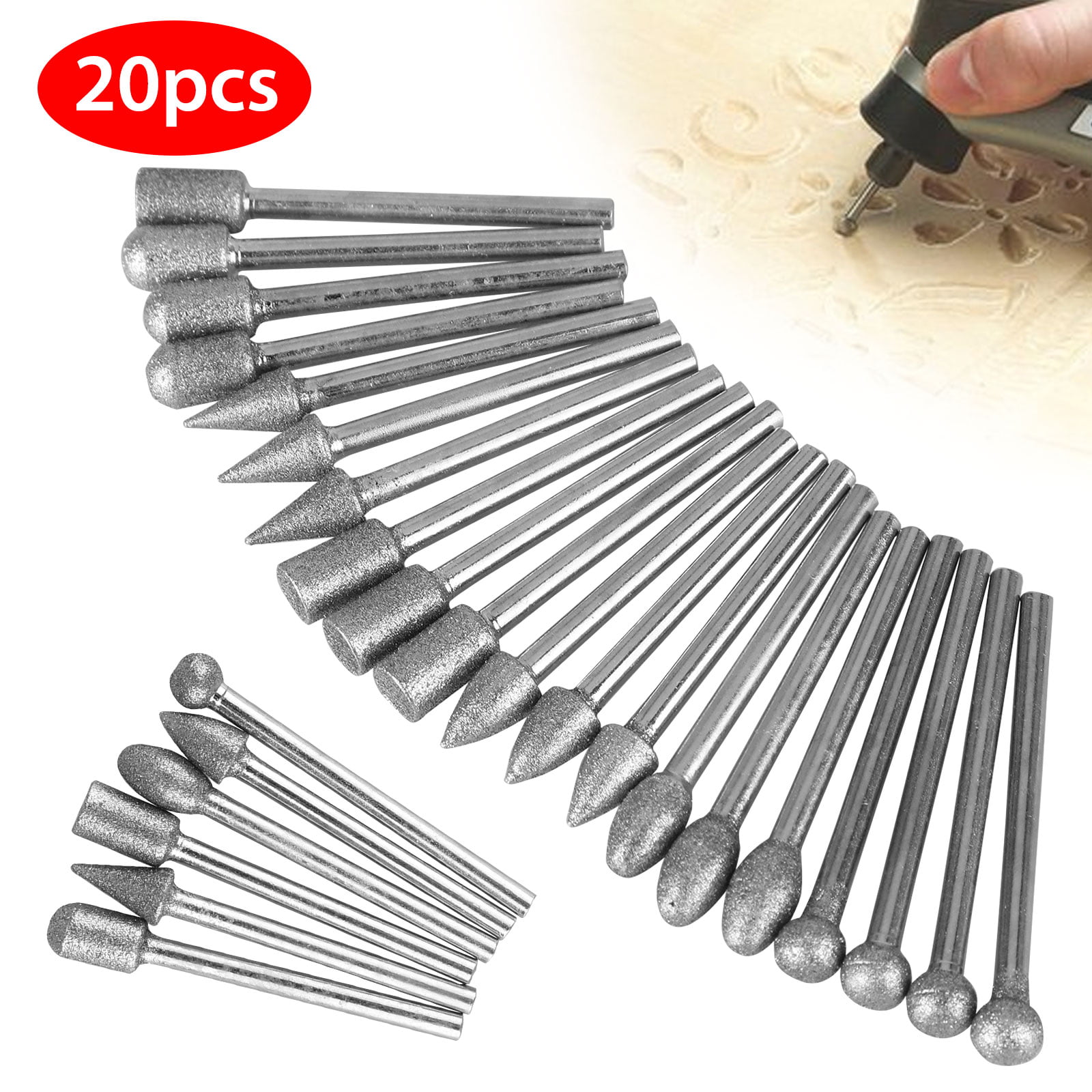 Hand Electric Drill Diamond Grinding Heads Cleaning Pipe Grinding Tiles Tool Kit 