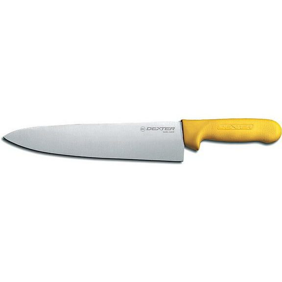 Dexter Russell S145-10Y-PCP Sani-Safe (12433Y) Chef's/Cook's Knife, 10", stain-free, high-carbon steel, textured, polypropylene yellow handle, Perfect Cutlery Packaging, NSF Certified‌‌‍​‌​​‌​‍​