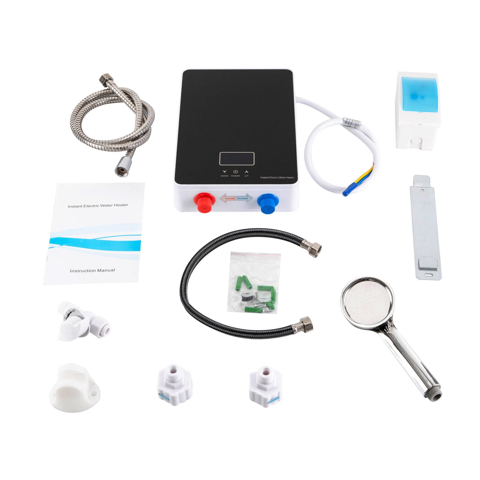 6000W Tankless Water Heater, Electric Water Heater for Bathroom with Shower Head, SL-X1-60 Black Instantaneous Water Heater