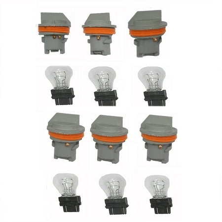 CF Advance For 96-07 Chrysler Dodge Jeep Plymouth 6 Tail Lamp Light Sockets and 6 Light Bulbs 1996 1997 1998 1999 2000 2001 2002 2003 2004 2005 2006 2007