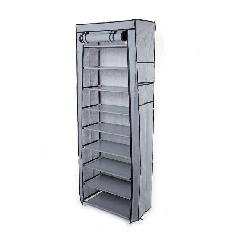 UBesGoo 10-Tier 45 Pairs Shoe Rack Cabinet with Dustproof Cover for Closet  