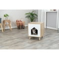 thumbnail image 2 of TRIXIE Isa Indoor Wooden Cat Condo, Modern Cat Bed Side Table with Cozy Cushion, Brown/White, 2 of 6