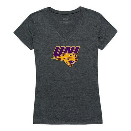 W Republic Apparel 521-143-E9C-04 University of Northern Iowa Cinder Tee for Women, Heather Charcoal - Extra