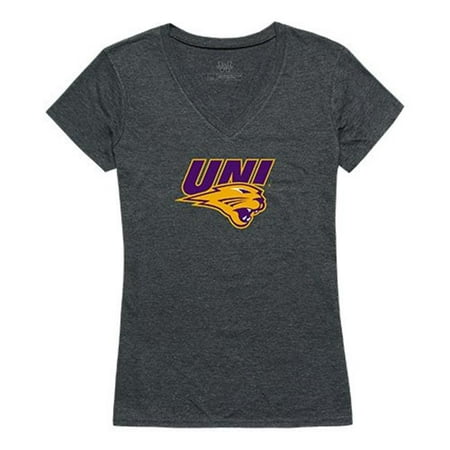 Wilkes University Apparel W Republic Apparel 521-143-E9C-04 University of Northern Iowa Cinder Tee for Women, Heather Charcoal - Extra Large ()