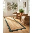 thumbnail image 3 of Sivi 2.6 x 10 Feet Handmade Scallop Braided Jute Rug - Natural Jute Runner Rug, 3 of 15
