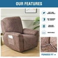 thumbnail image 3 of Recliner Slipcovers -Pieces Lazyboy Recliner Covers Recliner Couch Covers Recliner Chair Cover Non Slip Reclining Slipcovers with Storage Pockets Furniture Protector for Living Room, 3 of 6